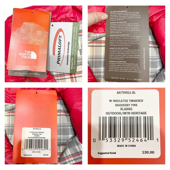 *HP* NWT North Face Barberry Pink Primaloft Vest, Sz XL - Picture 8 of 14